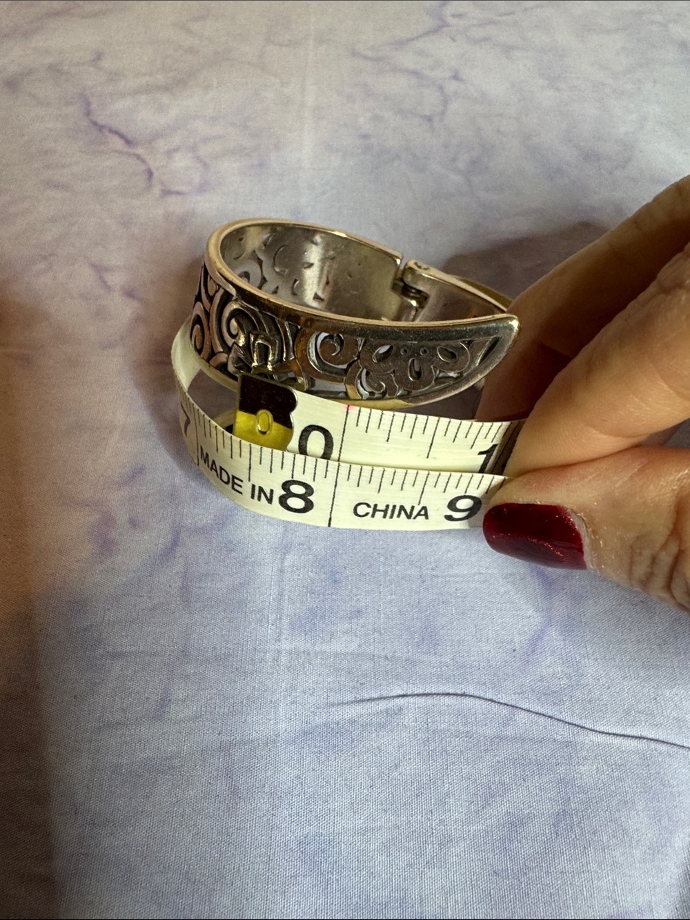 Vintage Brighton Silver-Tone Floral Filigree Wrap Bracelet - Picture 3 of 4